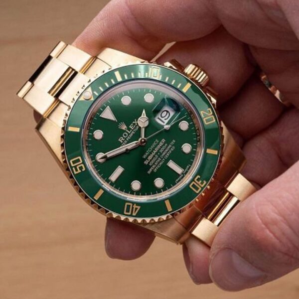 Rolex Submariner Gold Green Metal Watch